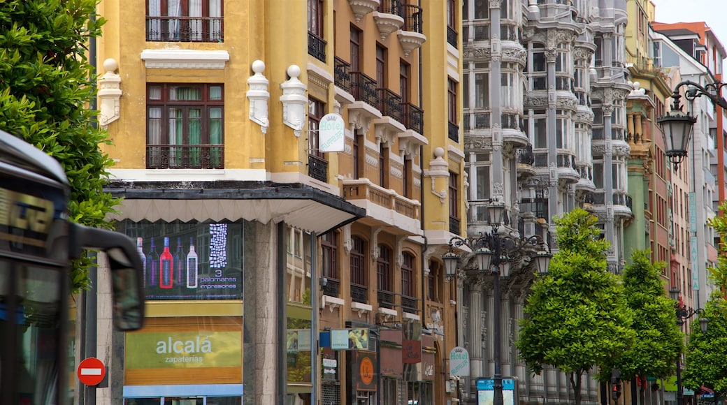 Calle Uria showing a city and heritage elements