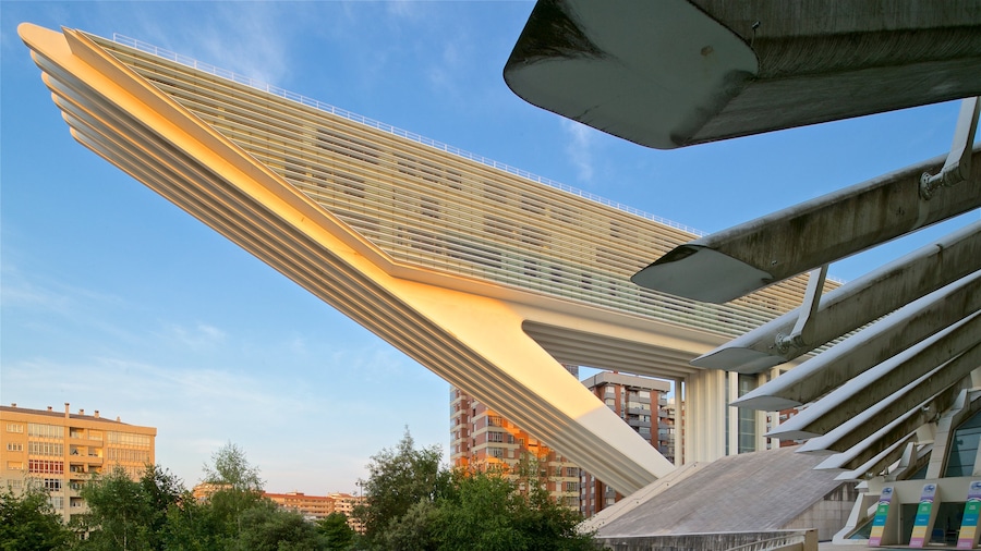 Palacio de Exposiciones y Congresos どの含み 現代建築, 都市 と 夕焼け