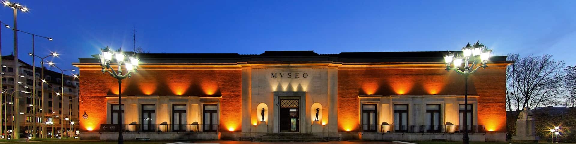 Bilbao Fine Arts Museum featuring a park, heritage architecture and night scenes