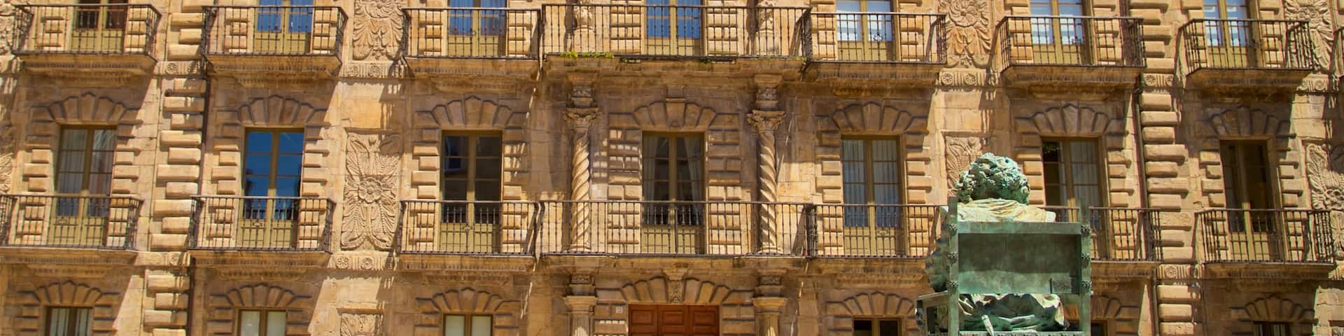 Palacio de Camposagrado which includes a statue or sculpture and heritage architecture