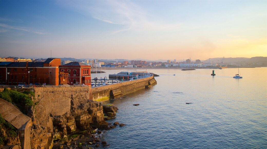 Cerro Santa Catalina Park featuring a coastal town, general coastal views and a sunset