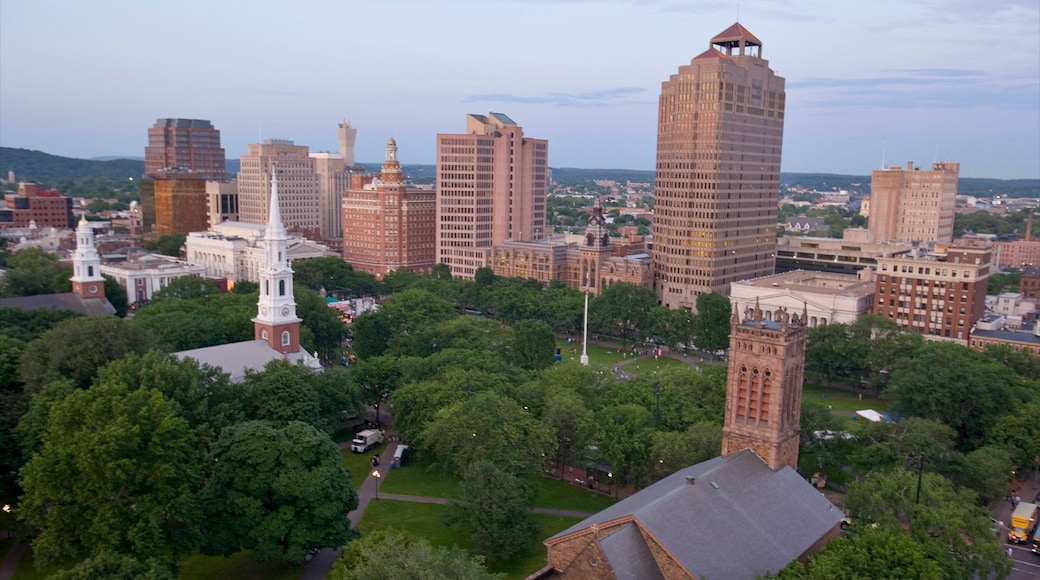 New Haven welches beinhaltet zentrales Geschäftsviertel, Skyline und Hochhaus