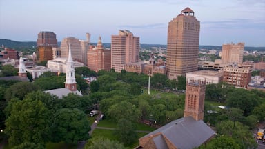 New Haven ofreciendo un edificio alto, zona de negocios y una ciudad