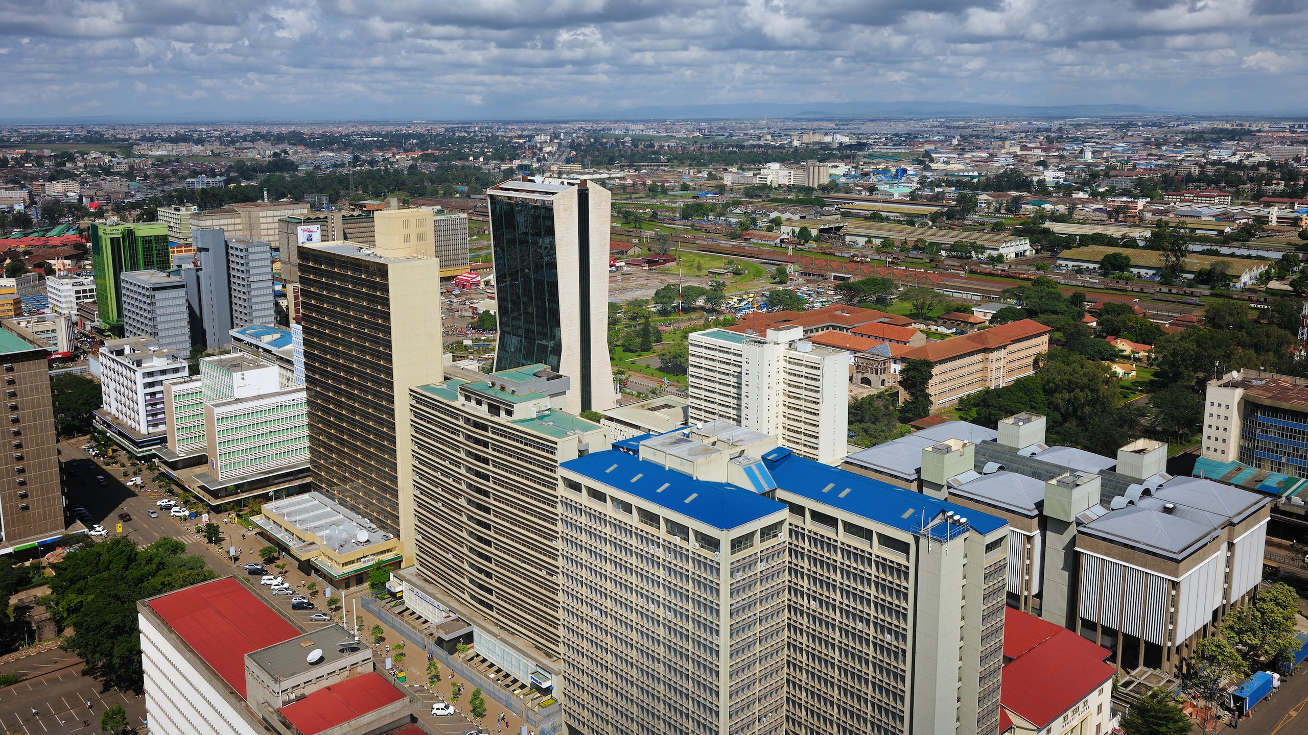 Nairobi showing a high rise building, a city and central business district