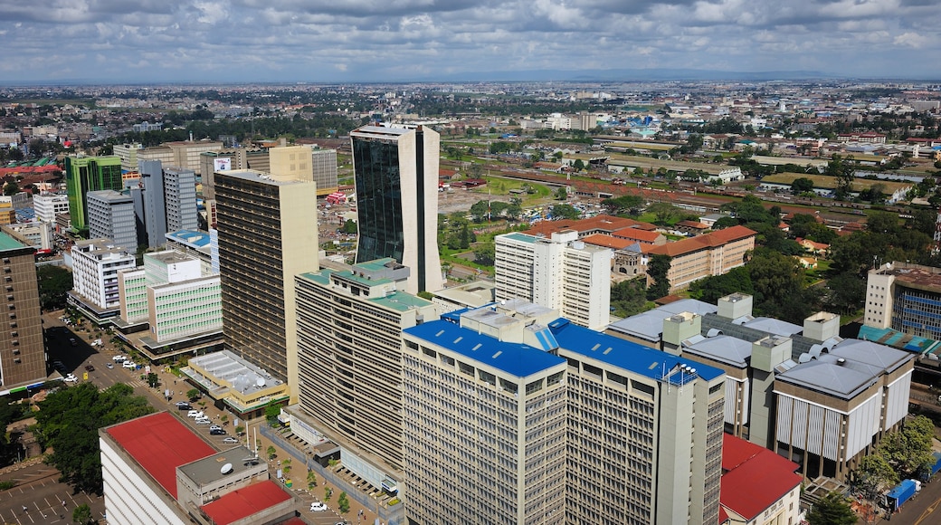 Nairobi inclusief hoogbouw, centraal zakendistrict en een stad