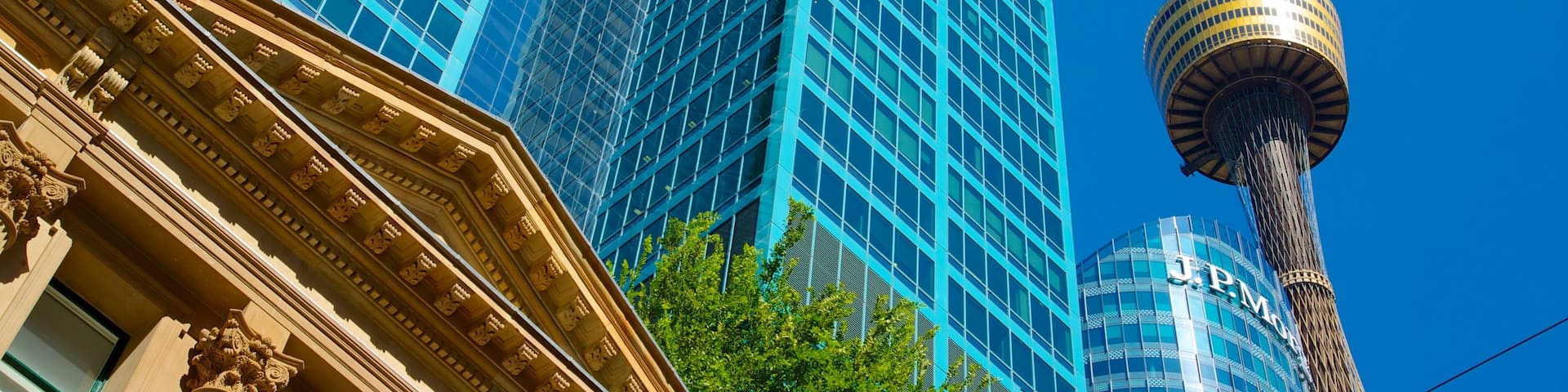 Sydney Tower featuring modern architecture, a skyscraper and a city