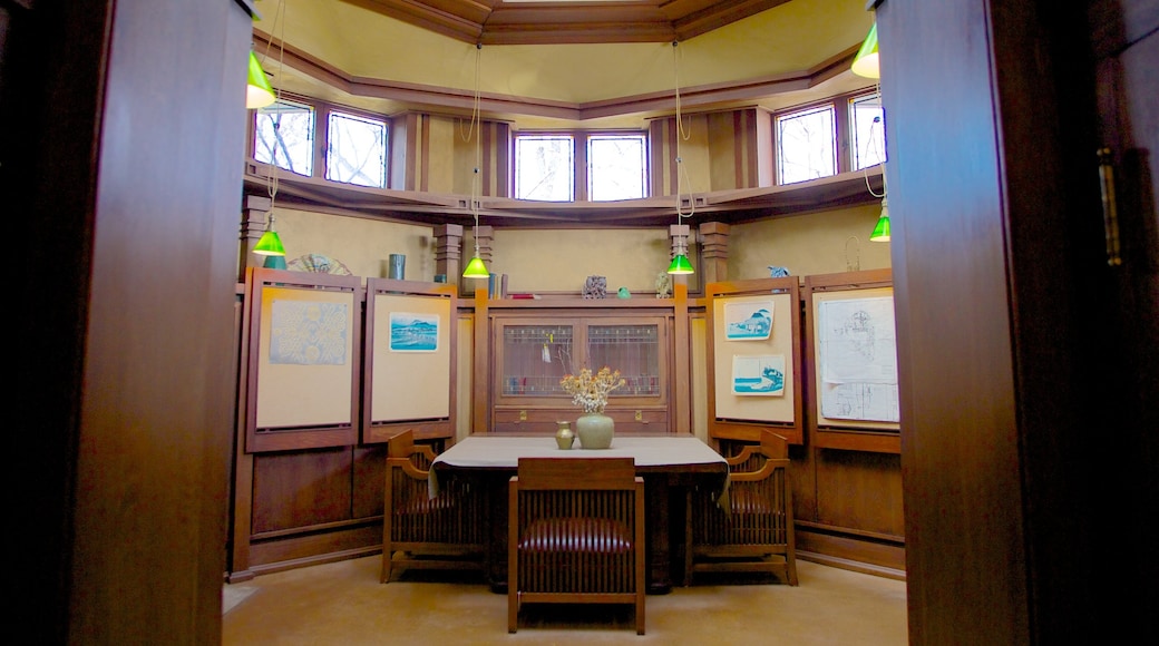 Huis en studio Frank Lloyd Wright bevat interieur en een huis