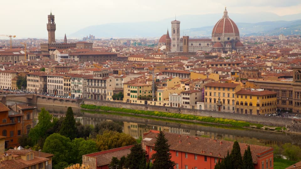 Florence inclusief een kerk of kathedraal, religieuze elementen en een stad