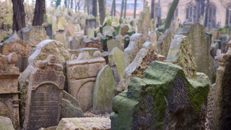 Prague featuring a memorial and a cemetery
