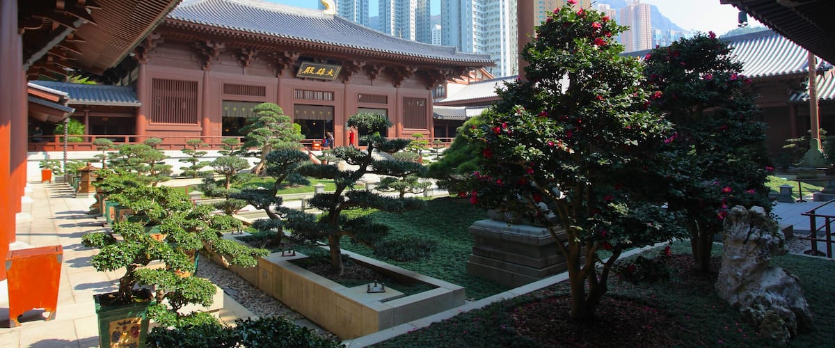 Hong Kong featuring heritage architecture, a high rise building and a city