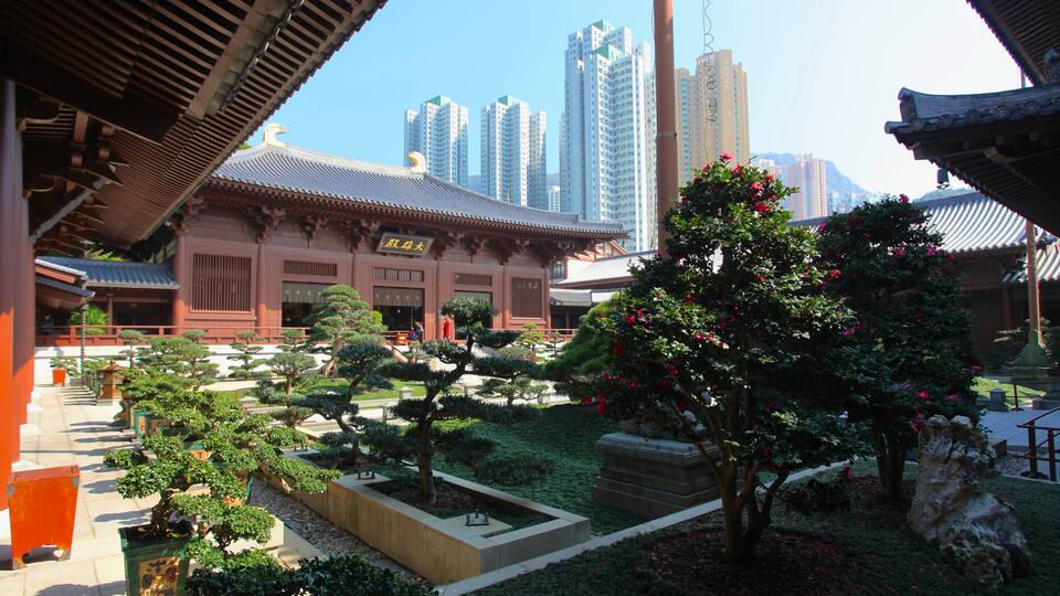 Hong Kong featuring heritage architecture, a high rise building and a city