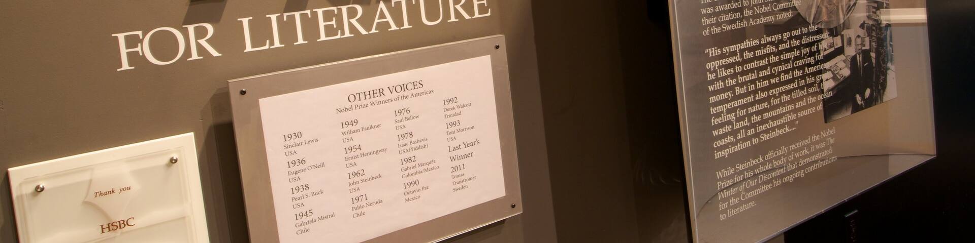 National Steinbeck Center which includes interior views, signage and a memorial