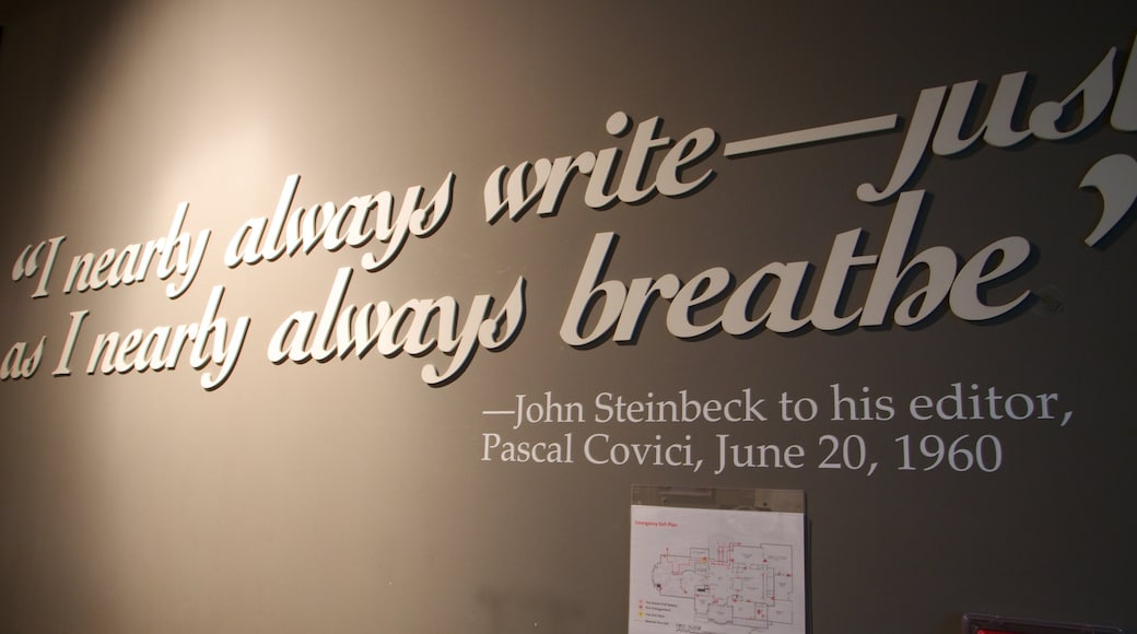 National Steinbeck Center featuring interior views and signage