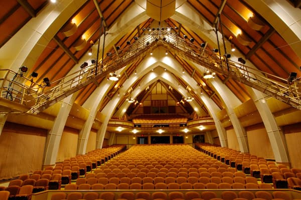 Sunset Center showing interior views and theatre scenes