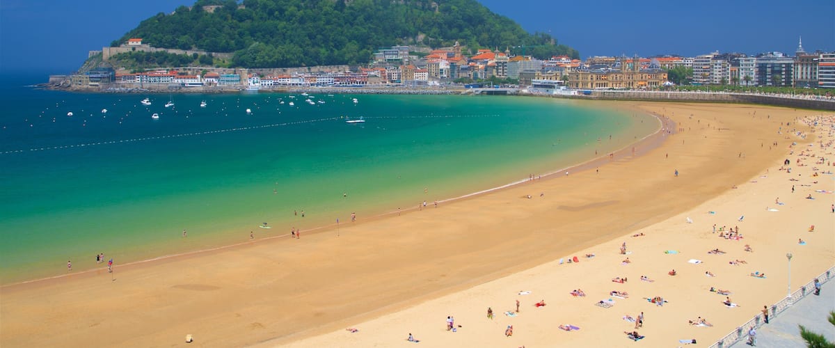 San Sebastian showing a coastal town, a beach and general coastal views