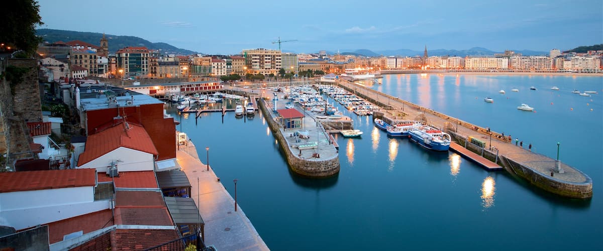 San Sebastian which includes a city, a bay or harbour and a coastal town