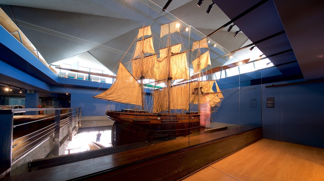 Cantabria Maritime Museum showing marine life and interior views