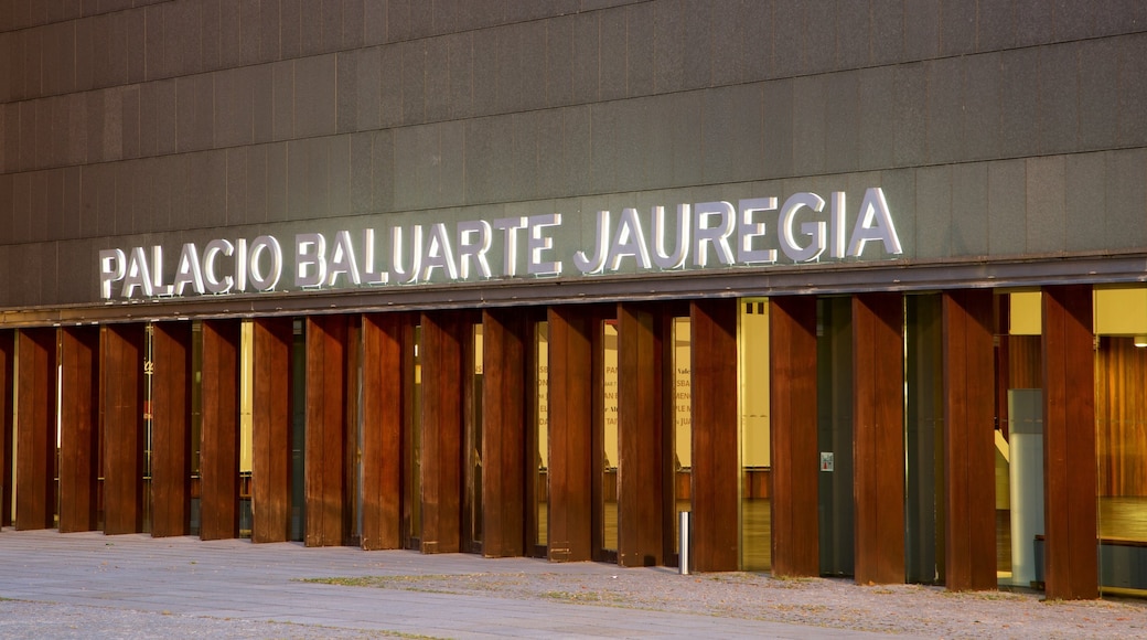 Palacio de Congresos and Auditorium of Navarra featuring signage