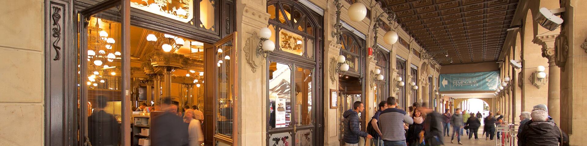 Pamplona which includes interior views and heritage elements as well as a small group of people