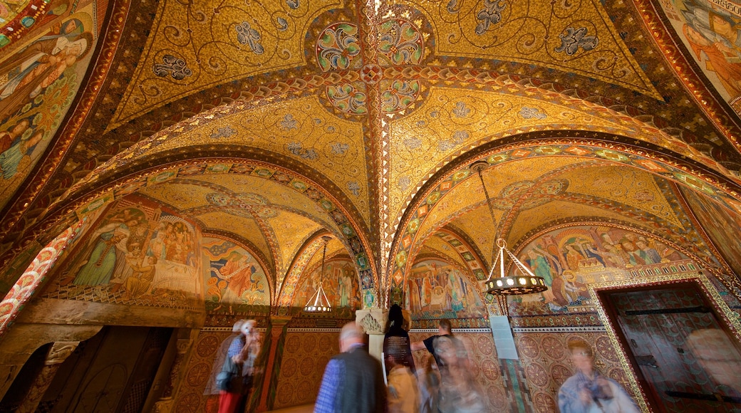 Wartburg Castle which includes interior views, art and religious elements