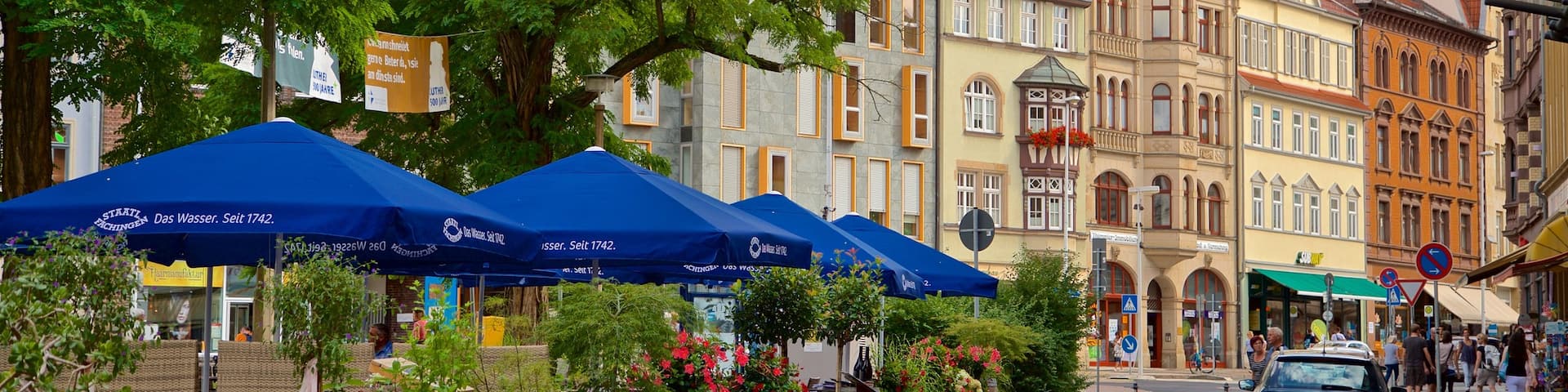 Eisenach mettant en vedette fleurs et patrimoine historique