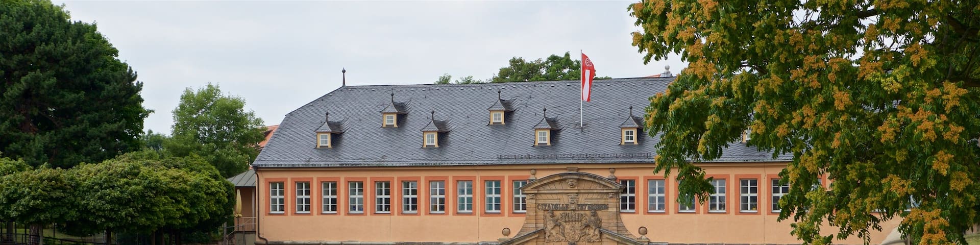 Zitadelle Petersberg showing heritage architecture and a bridge