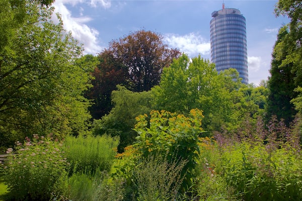Botanischer Garten welches beinhaltet Park und Hochhaus