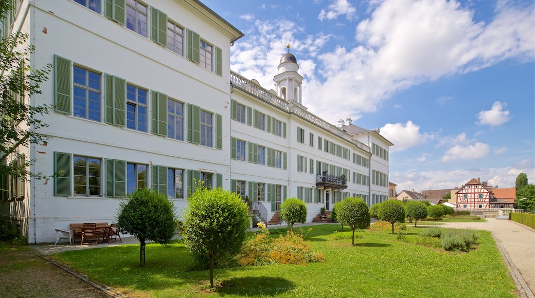 Rumpenheim Palace showing a garden and heritage architecture