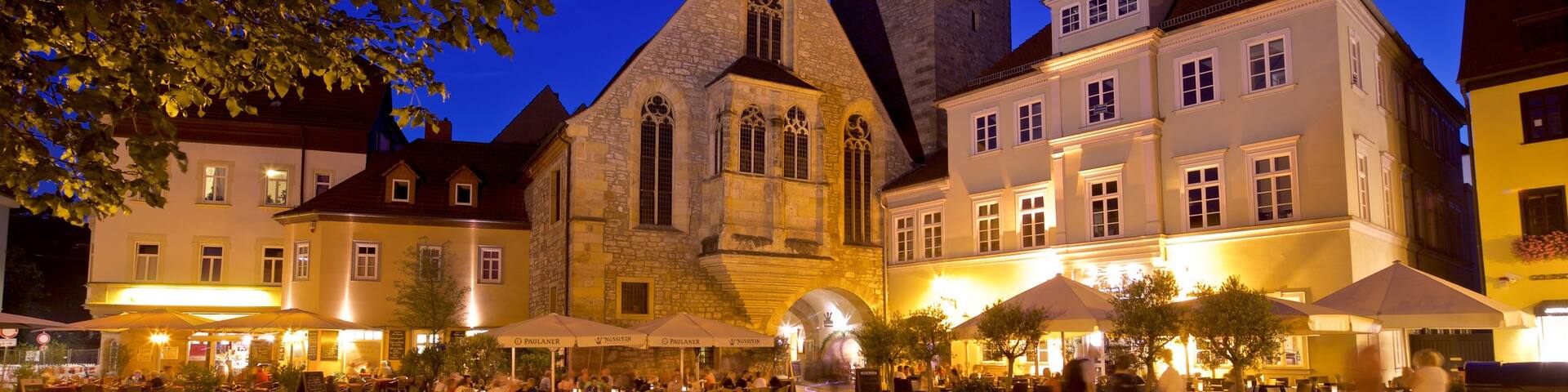 Ägidienkirche showing heritage architecture and night scenes
