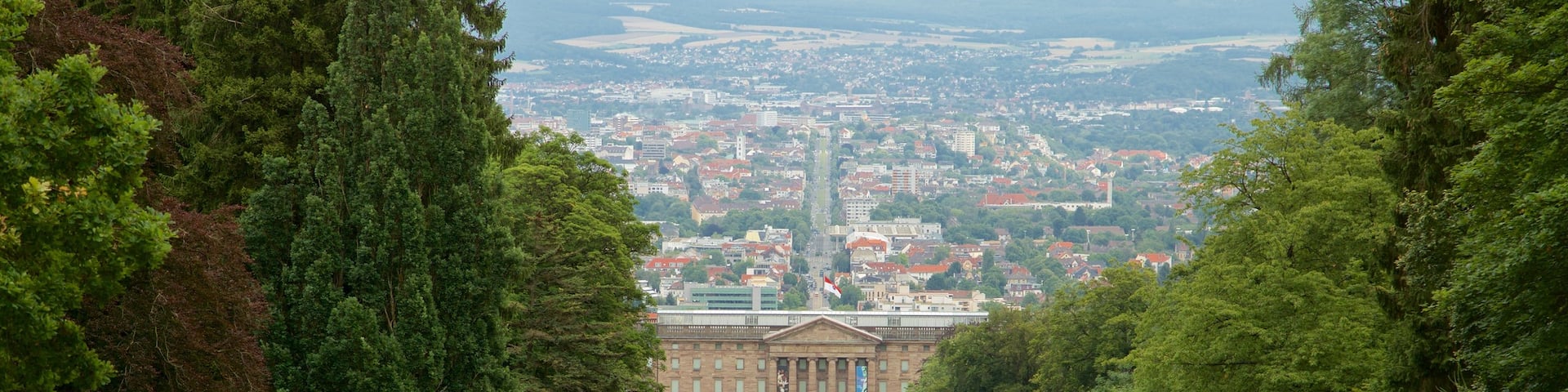Bergpark Wilhelmshoehe which includes heritage architecture, a city and a garden