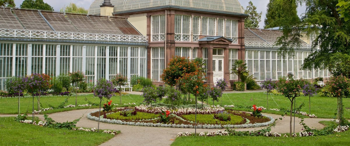 Bergpark Wilhelmshoehe ofreciendo flores, patrimonio de arquitectura y un jardín