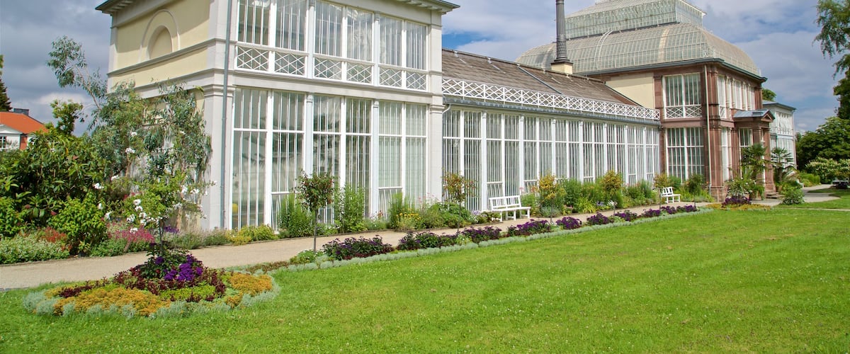 Bergpark Wilhelmshoehe das einen historische Architektur, Blumen und Garten