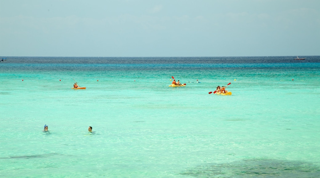 Playa Palancar que incluye vista general a la costa, escenas tropicales y kayaks o canoas