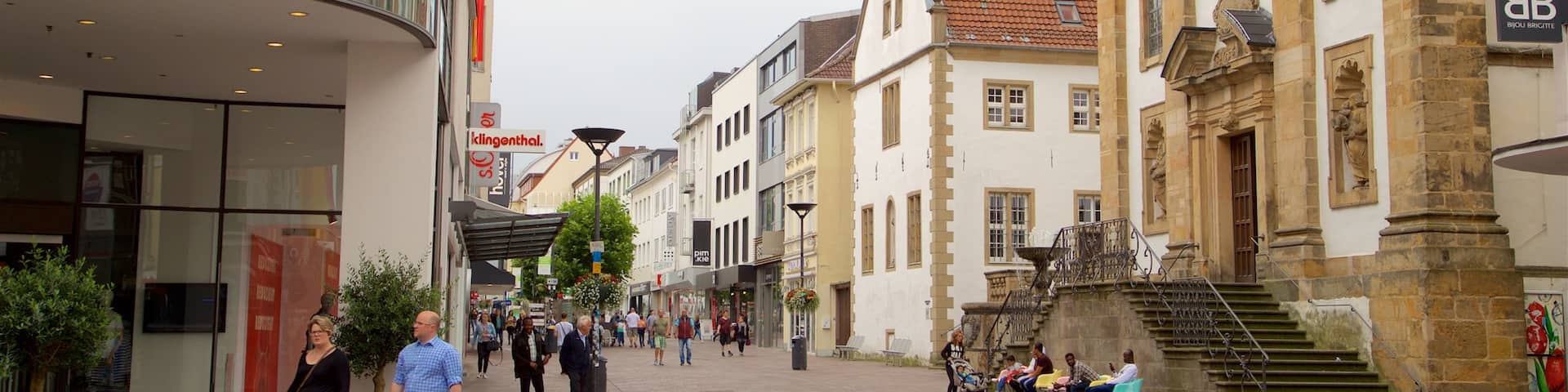 Paderborn showing heritage elements and street scenes as well as a couple