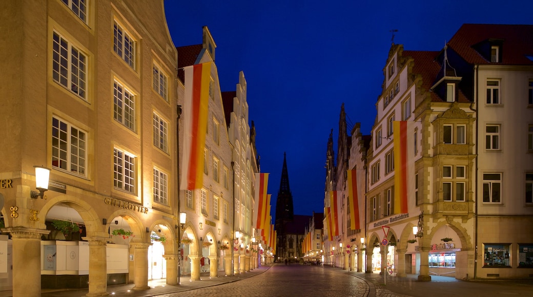 Muenster featuring heritage elements and night scenes