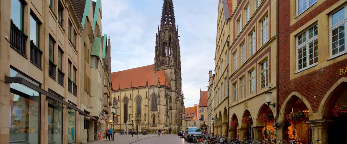 St.-Lamberti-Kirche welches beinhaltet historische Architektur, Stadt und Kirche oder Kathedrale