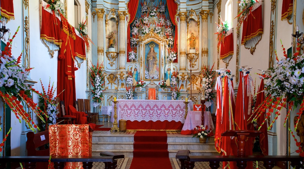 Nossa Senhora da Conceicao Church showing heritage elements, a church or cathedral and interior views