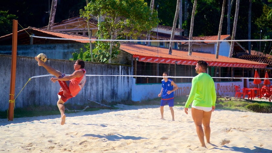 Angra dos Reis featuring a beach as well as a small group of people