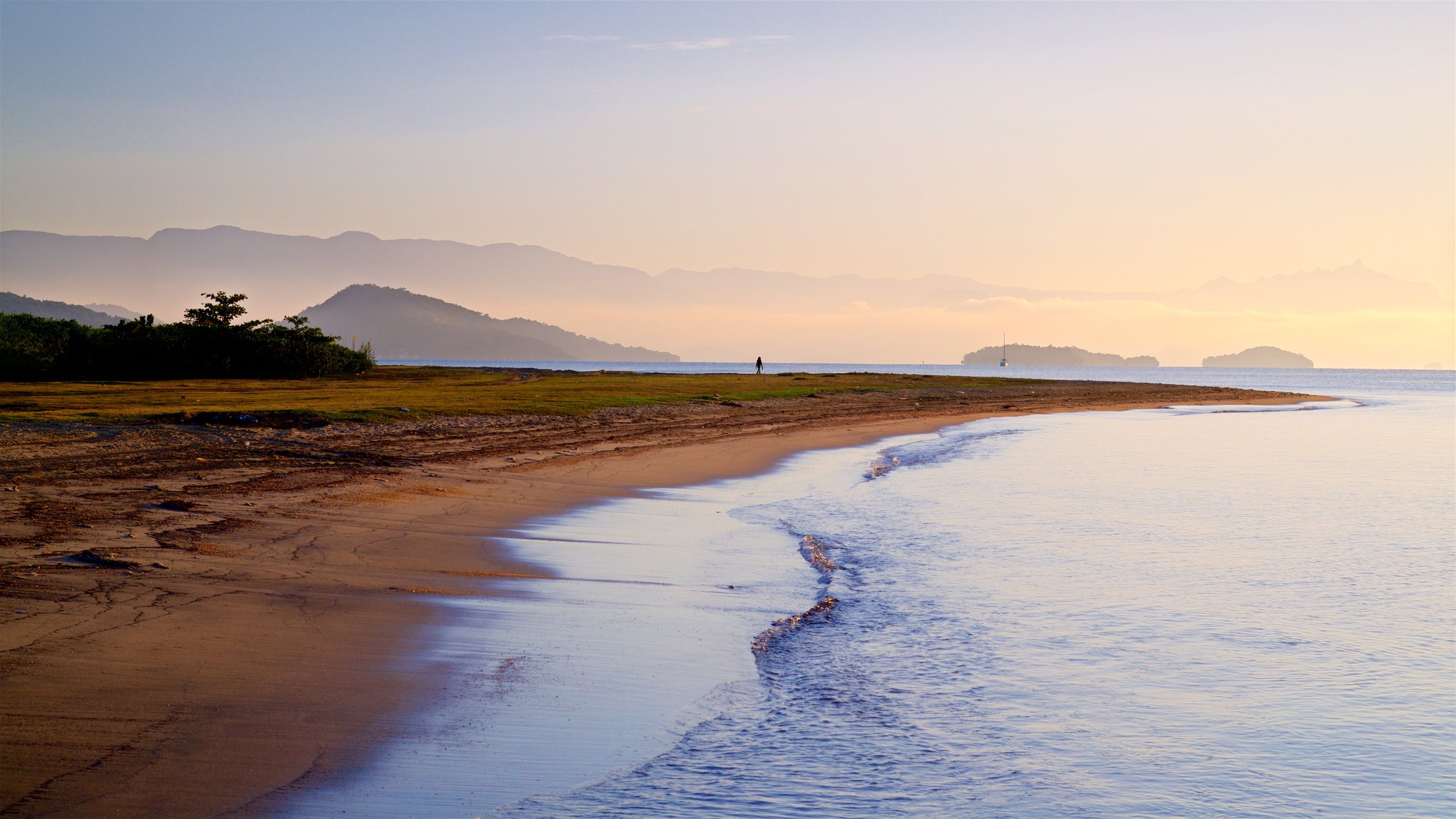 Paraty featuring general coastal views, a beach and a sunset