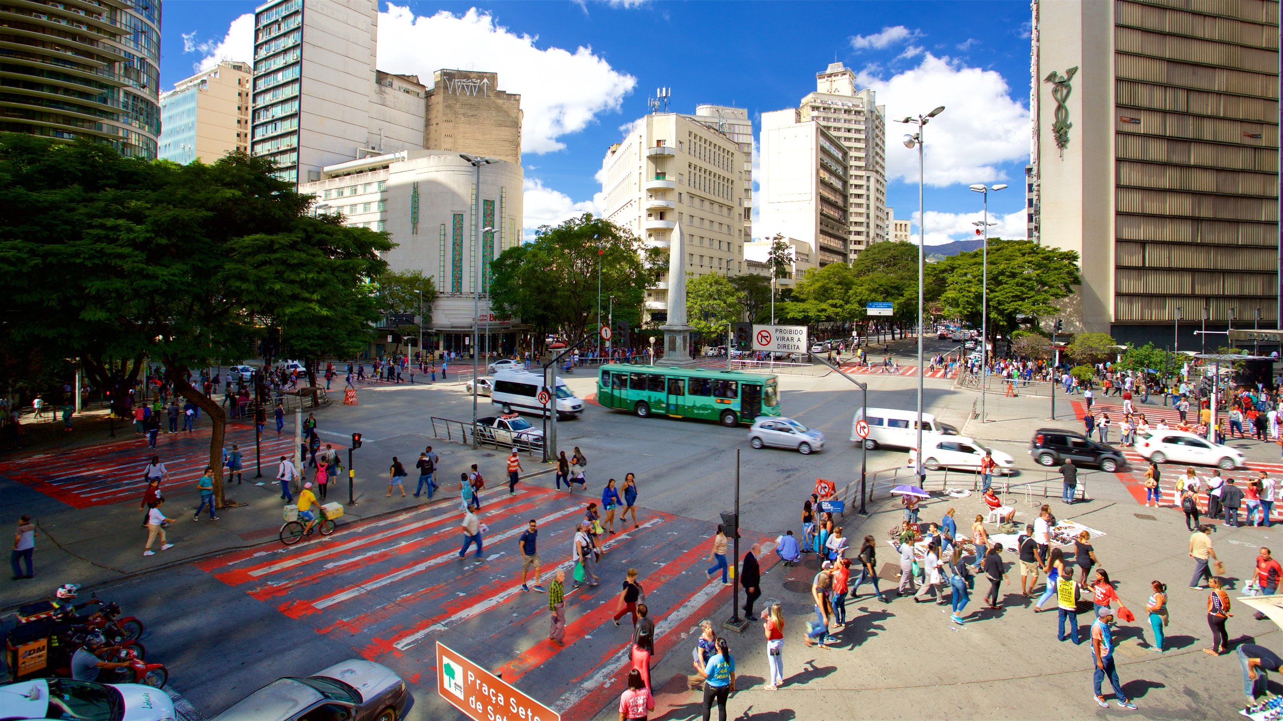 September Seven Square which includes street scenes, central business district and a city