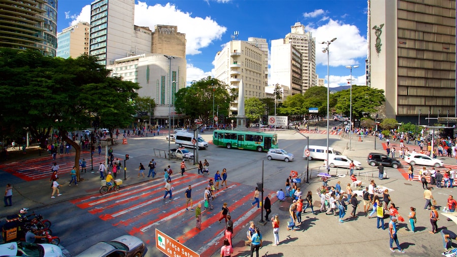 September Seven Square which includes street scenes, central business district and a city