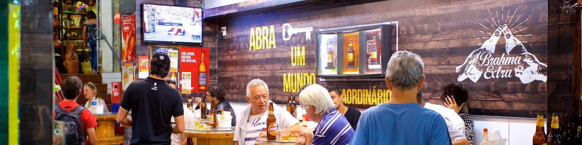 Central Market showing interior views and dining out as well as a small group of people
