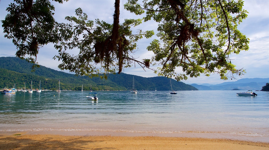 Playa de Japariz que incluye vistas generales de la costa, una bahía o puerto y una playa