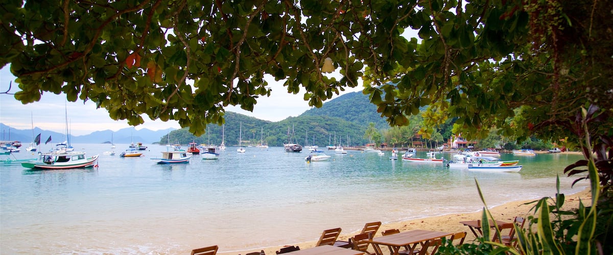 Abraao Beach featuring a bay or harbor, general coastal views and a beach