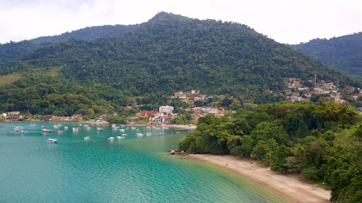 Praia do Camorim que inclui uma baía ou porto, paisagens litorâneas e paisagem