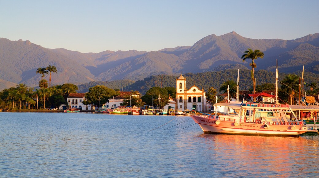 Paraty Wharf featuring a bay or harbour and a coastal town