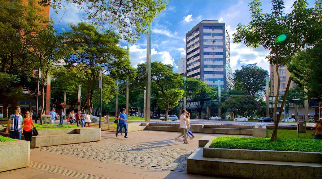 Plaza Savassi mostrando un parque, una ciudad y escenas cotidianas