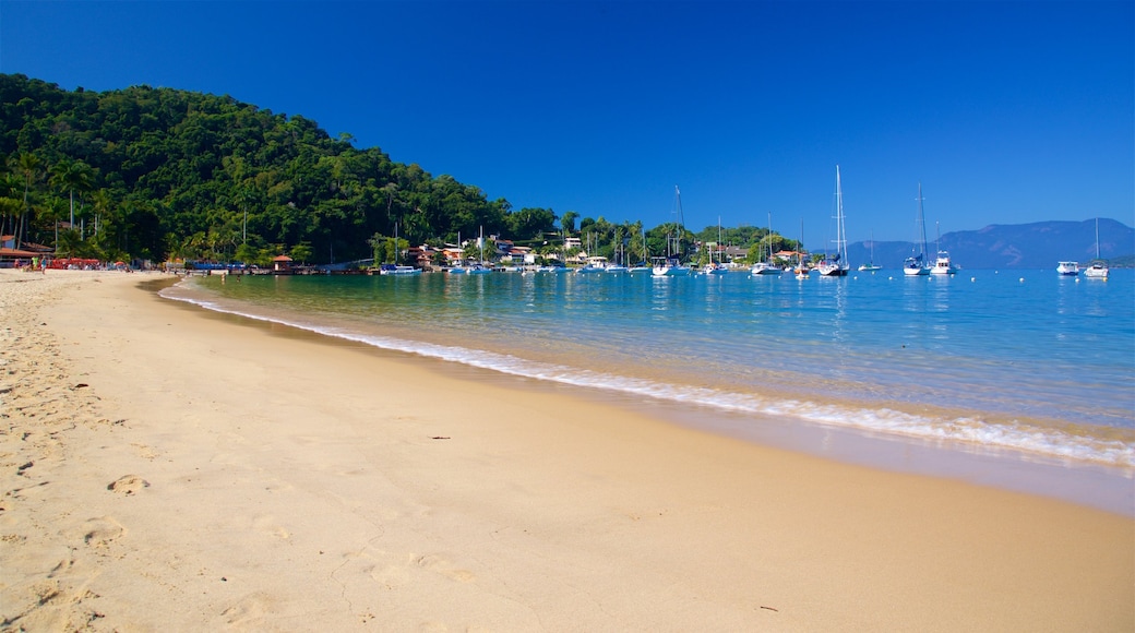 Angra dos Reis ofreciendo una bahía o un puerto, vista general a la costa y una playa de arena