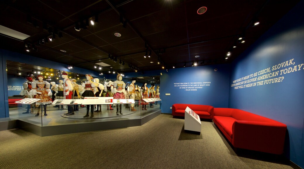 National Czech and Slovak Museum and Library showing interior views