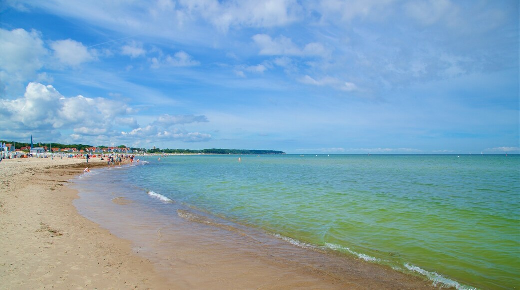 Warnemunde Beach which includes a beach and general coastal views